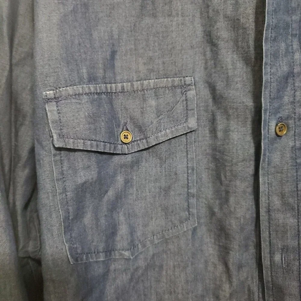 Guess Long Sleeve Shirt, Dark Blue, Size XXL - Picture 4 of 5